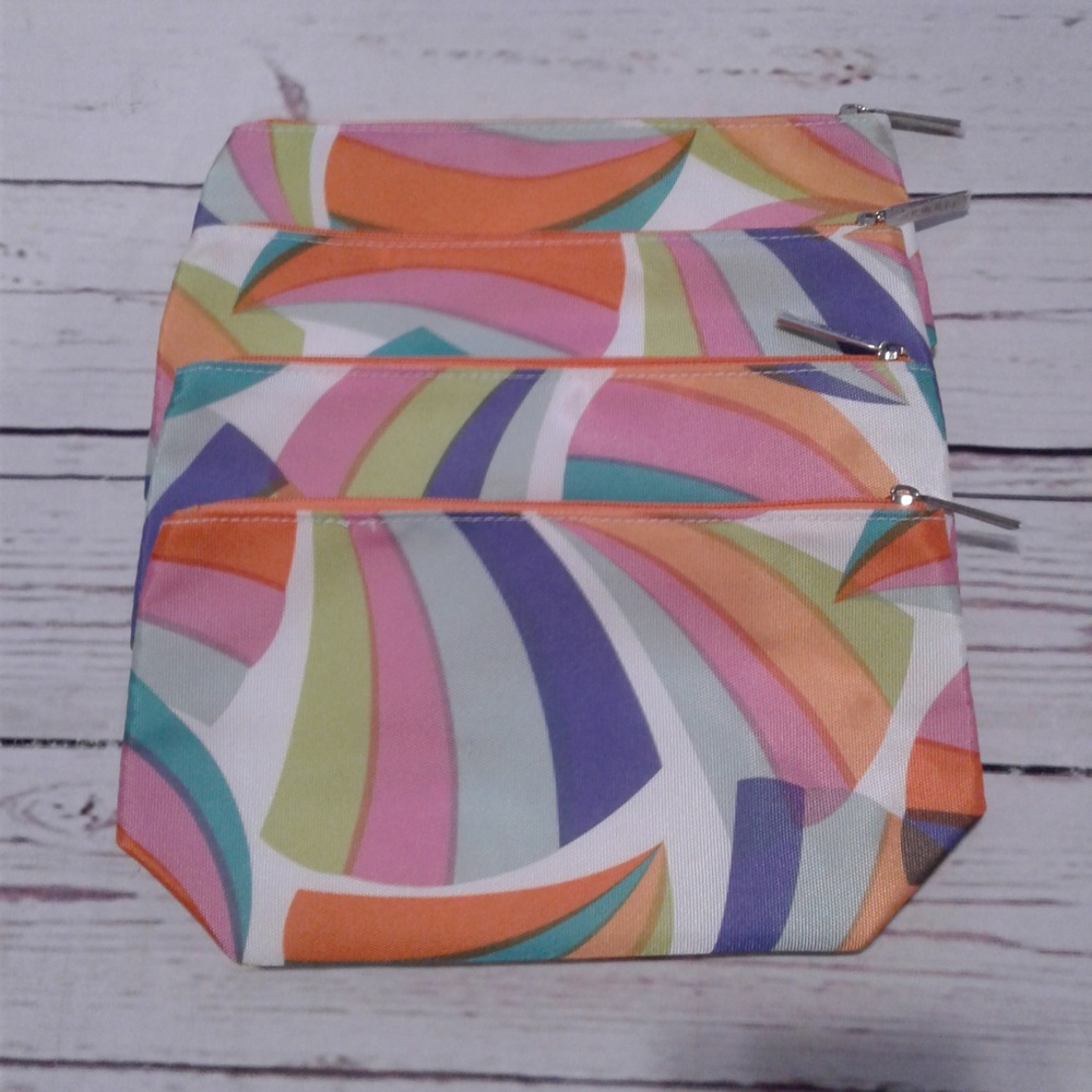 4x Clinique Abstract Cosmetic Bag Bundle Lot